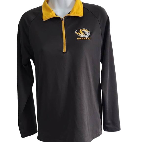 Women's Mizzou Size S Gray and Yellow Light Polyester Pull Over Top - Picture 1 of 6